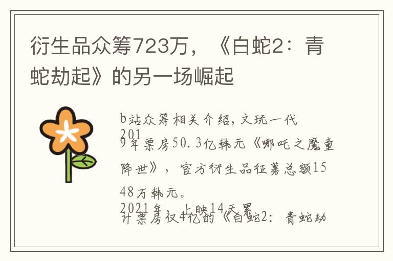 衍生品众筹723万，《白蛇2：青蛇劫起》的另一场崛起文章配图