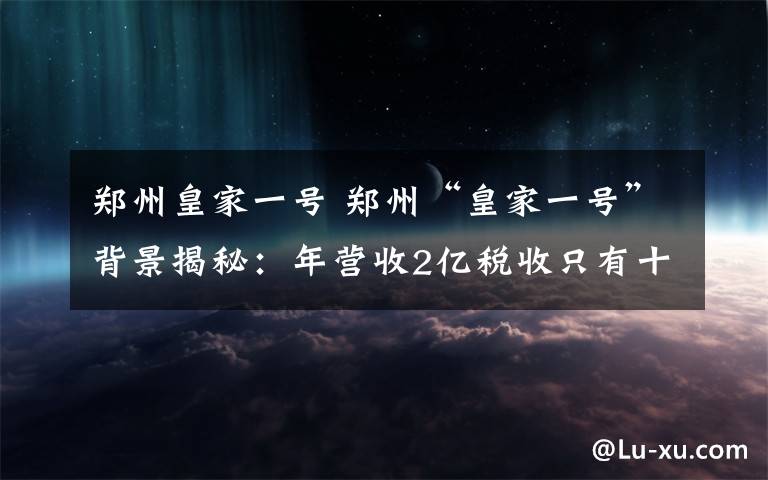郑州皇家一号 郑州“皇家一号”背景揭秘：年营收2亿税收只有十几万