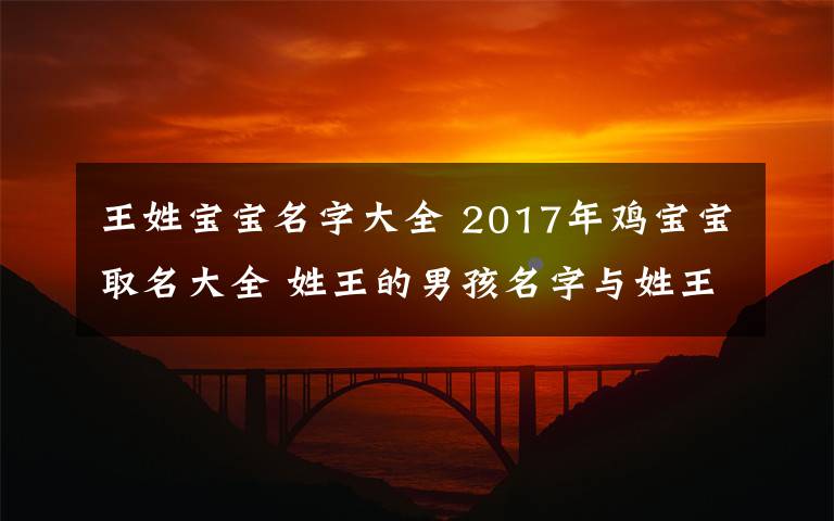 王姓宝宝名字大全 2017年鸡宝宝取名大全 姓王的男孩名字与姓王的女孩名字