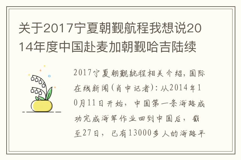 关于2017宁夏朝觐航程我想说2014年度中国赴麦加朝觐哈吉陆续返回祖国