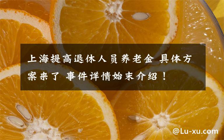 上海提高退休人员养老金 具体方案来了 事件详情始末介绍！