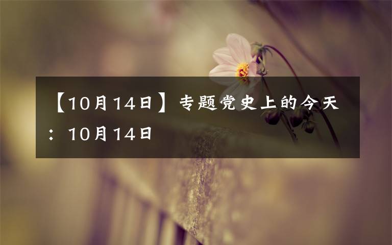 【10月14日】专题党史上的今天：10月14日