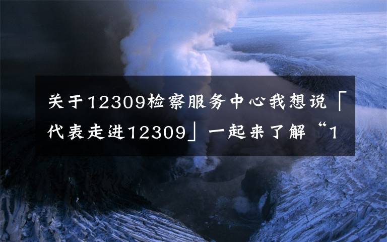 关于12309检察服务中心我想说「代表走进12309」一起来了解“12309检察服务中心”！文章配图