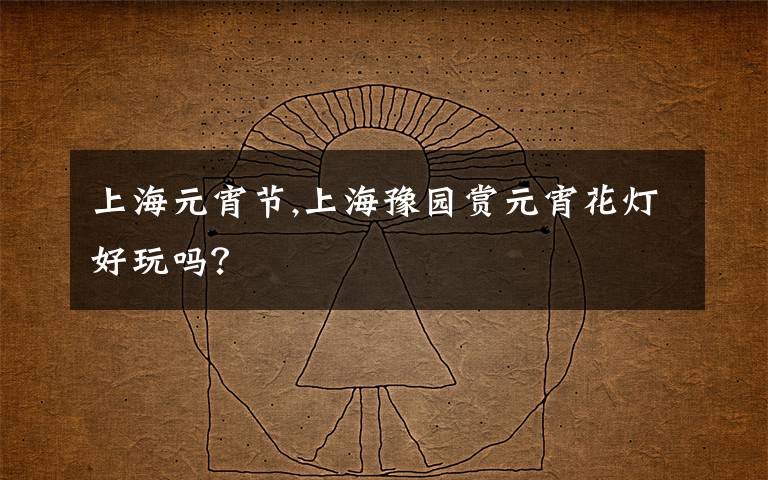 上海元宵节,上海豫园赏元宵花灯好玩吗？