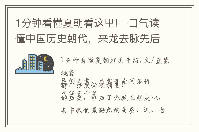 1分钟看懂夏朝看这里!一口气读懂中国历史朝代，来龙去脉先后顺序，不再傻傻分不清楚