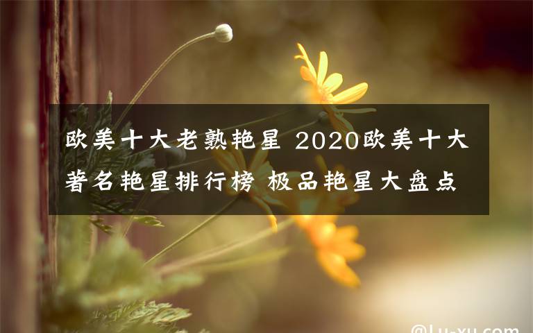 欧美十大老熟艳星 2020欧美十大著名艳星排行榜 极品艳星大盘点