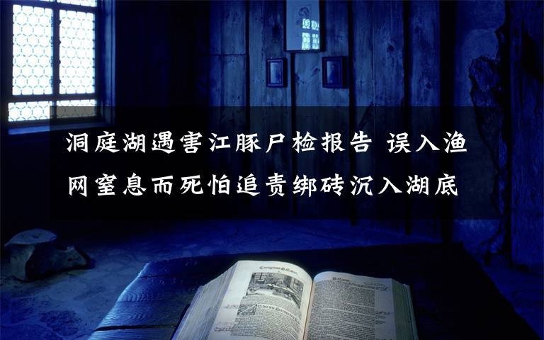 洞庭湖遇害江豚尸检报告 误入渔网窒息而死怕追责绑砖沉入湖底