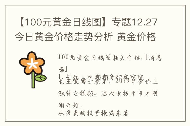 【100元黄金日线图】专题12.27今日黄金价格走势分析 黄金价格今天多少一克