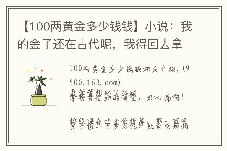 【100两黄金多少钱钱】小说：我的金子还在古代呢，我得回去拿