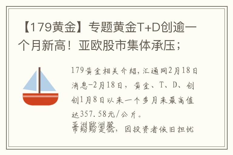 【179黄金】专题黄金T+D创逾一个月新高！亚欧股市集体承压；贵金属不畏强势美元 因避险池子太拥挤