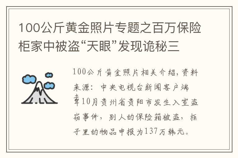 100公斤黄金照片专题之百万保险柜家中被盗“天眼”发现诡秘三人行踪