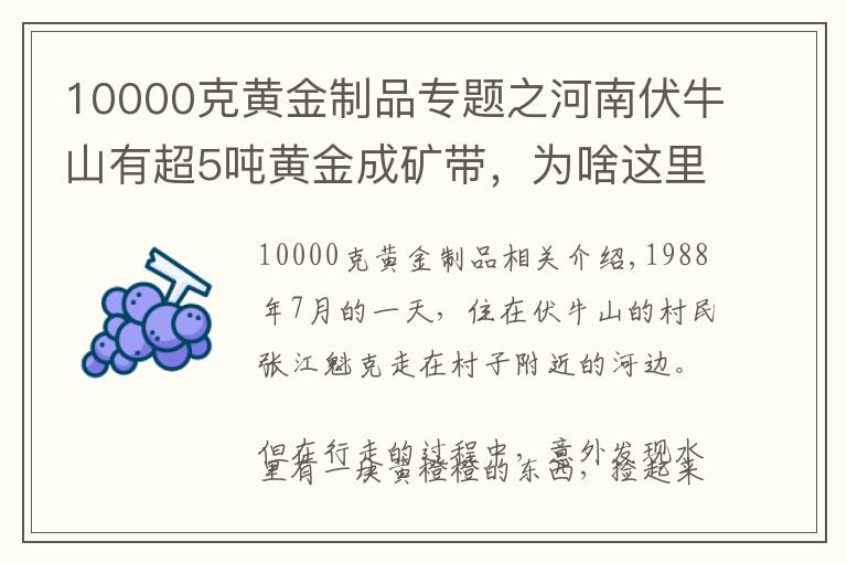 10000克黄金制品专题之河南伏牛山有超5吨黄金成矿带，为啥这里的黄金无人开采？