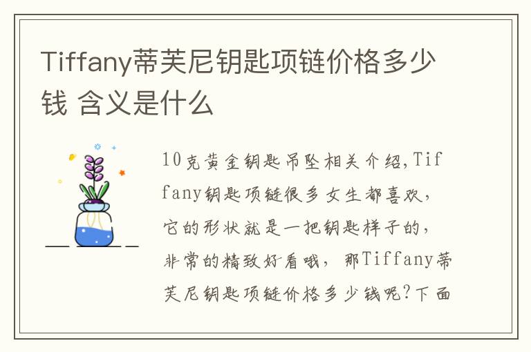 Tiffany蒂芙尼钥匙项链价格多少钱 含义是什么