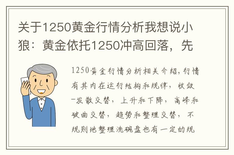 关于1250黄金行情分析我想说小狼：黄金依托1250冲高回落，先多后空