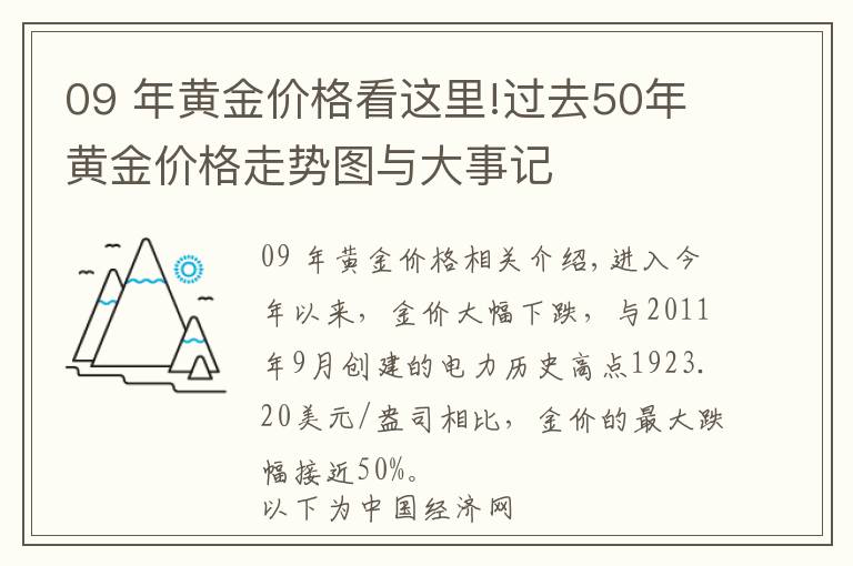 09 年黄金价格看这里!过去50年黄金价格走势图与大事记