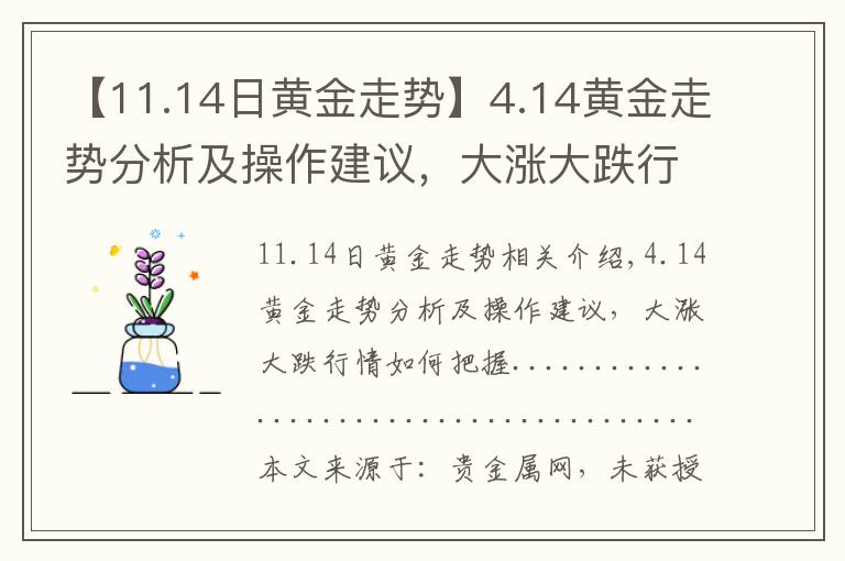 【11.14日黄金走势】4.14黄金走势分析及操作建议，大涨大跌行情如何把握