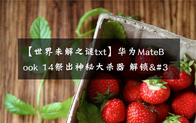 【世界未解之谜txt】华为MateBook 14祭出神秘大杀器 解锁"迅速下班"新姿势文章配图