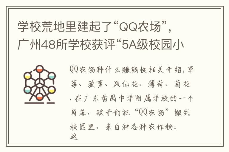 学校荒地里建起了“QQ农场”，广州48所学校获评“5A级校园小农田”文章配图
