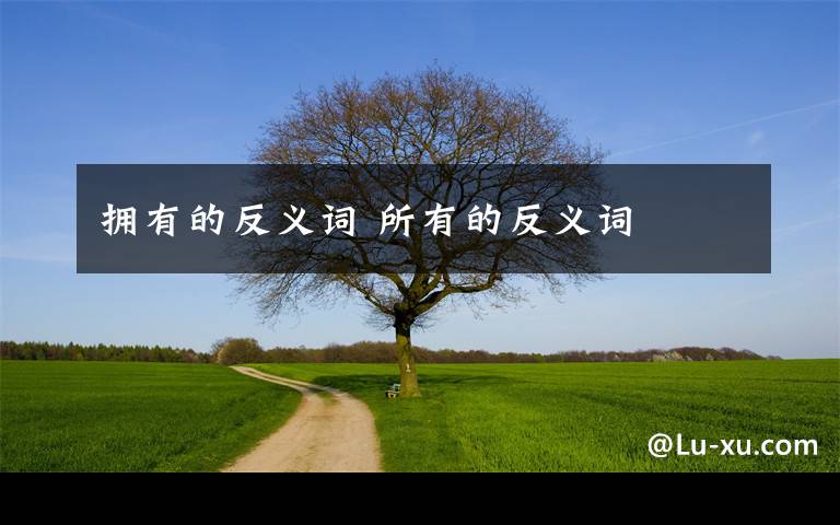 拥有的反义词 所有的反义词文章配图