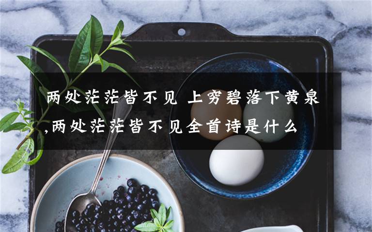 两处茫茫皆不见 上穷碧落下黄泉,两处茫茫皆不见全首诗是什么文章配图