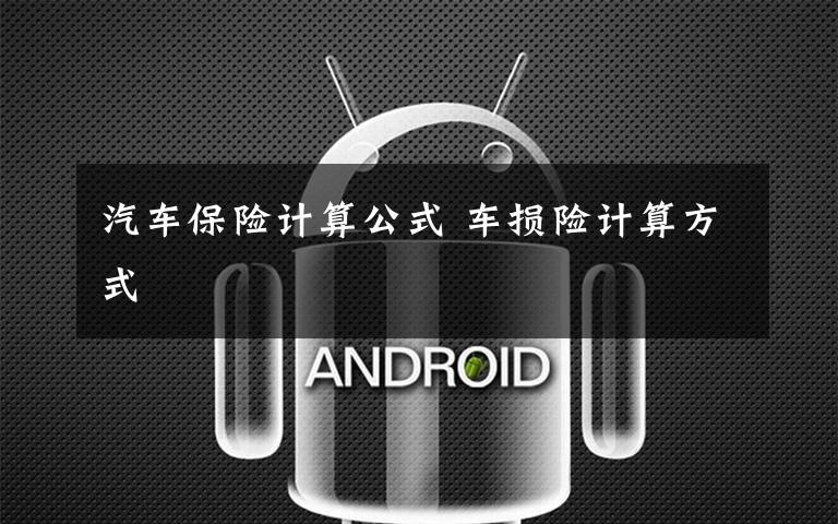 汽车保险计算公式 车损险计算方式文章配图