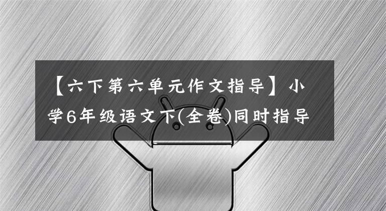 【六下第六单元作文指导】小学6年级语文下(全卷)同时指导写作，深入掌握，提高写作能力