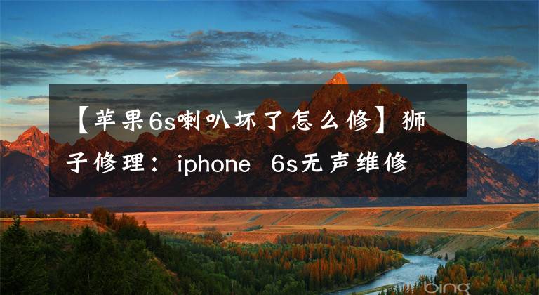 【苹果6s喇叭坏了怎么修】狮子修理：iphone  6s无声维修案例文章配图