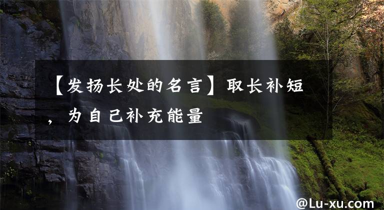 【发扬长处的名言】取长补短，为自己补充能量文章配图