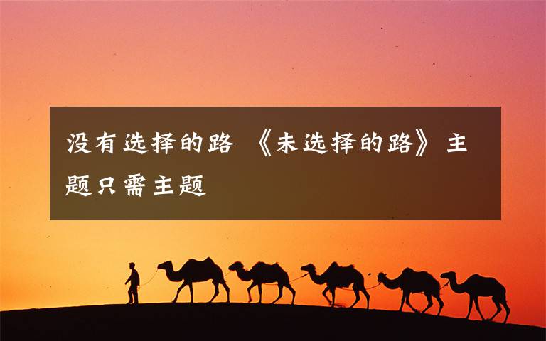 没有选择的路 《未选择的路》主题只需主题