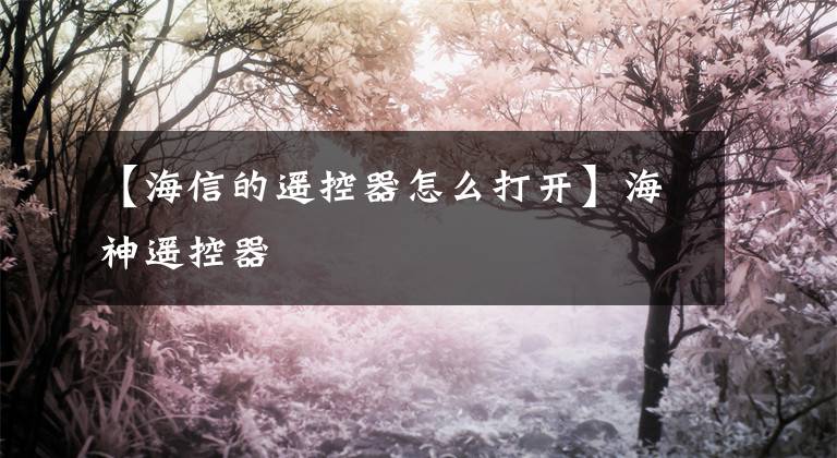 【海信的遥控器怎么打开】海神遥控器文章配图
