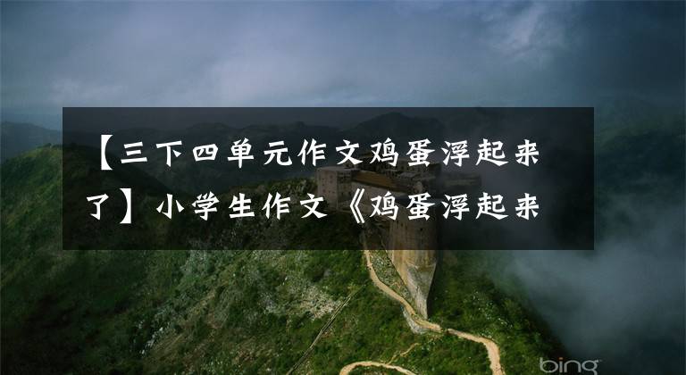 【三下四单元作文鸡蛋浮起来了】小学生作文《鸡蛋浮起来了》文章配图