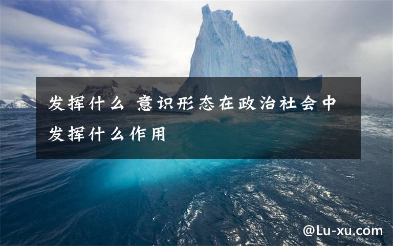 发挥什么 意识形态在政治社会中发挥什么作用