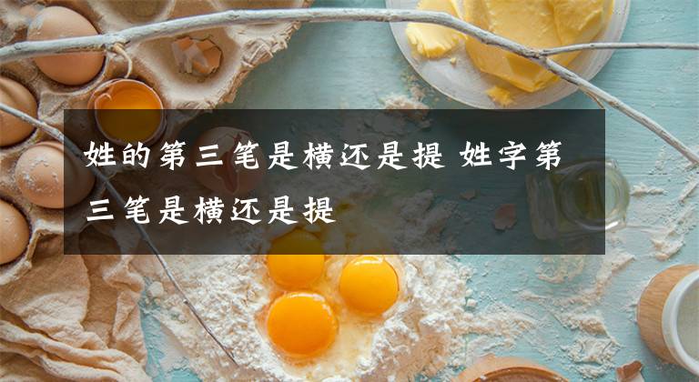 姓的第三笔是横还是提 姓字第三笔是横还是提文章配图