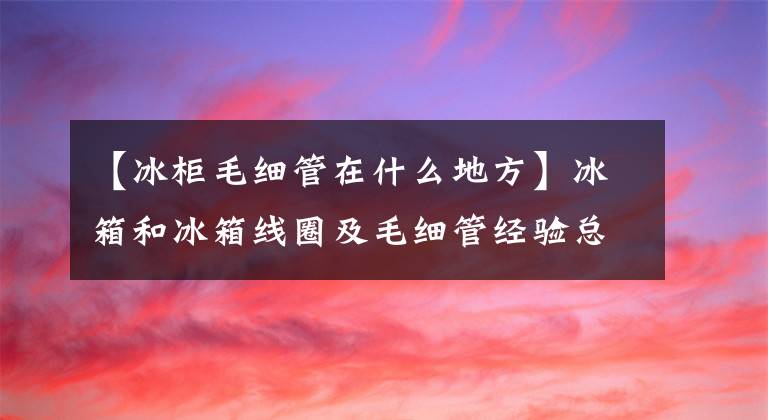 【冰柜毛细管在什么地方】冰箱和冰箱线圈及毛细管经验总结