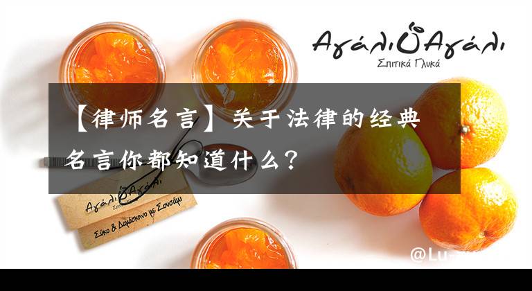 【律师名言】关于法律的经典名言你都知道什么？文章配图