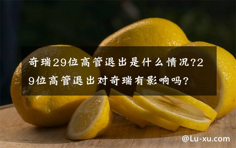 奇瑞29位高管退出是什么情况?29位高管退出对奇瑞有影响吗?