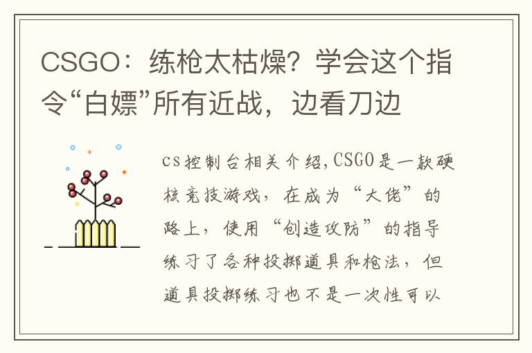 CSGO：练枪太枯燥？学会这个指令“白嫖”所有近战，边看刀边练枪