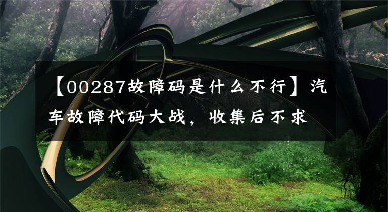 【00287故障码是什么不行】汽车故障代码大战，收集后不求人文章配图