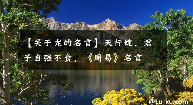 【关于龙的名言】天行健，君子自强不食，《周易》名言文章配图