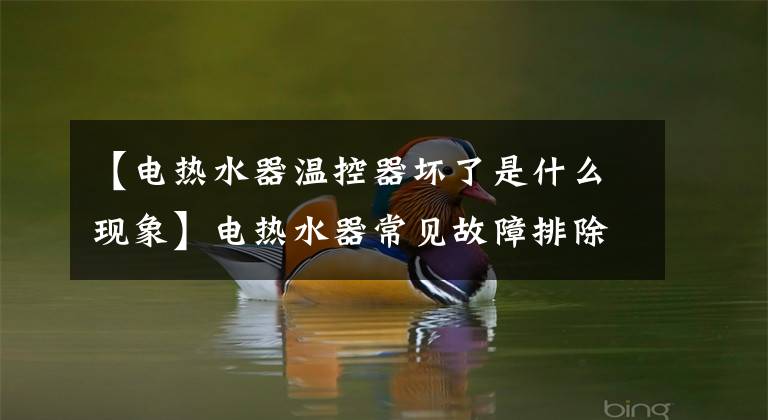【电热水器温控器坏了是什么现象】电热水器常见故障排除方法文章配图
