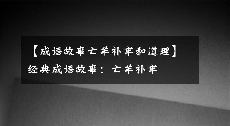 【成语故事亡羊补牢和道理】经典成语故事：亡羊补牢