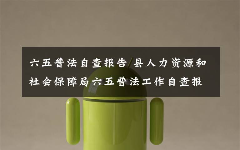 六五普法自查报告 县人力资源和社会保障局六五普法工作自查报告文章配图