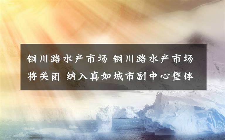 铜川路水产市场 铜川路水产市场将关闭 纳入真如城市副中心整体规划