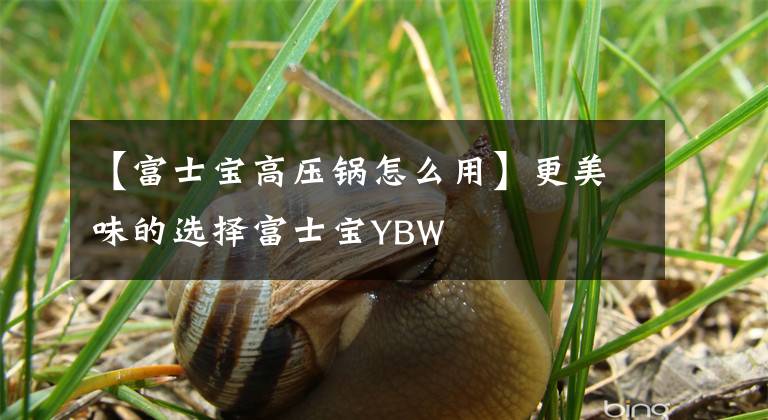 【富士宝高压锅怎么用】更美味的选择富士宝YBW文章配图