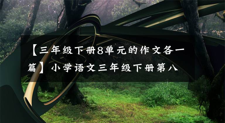 【三年级下册8单元的作文各一篇】小学语文三年级下册第八单元习作《这样想象真有趣》