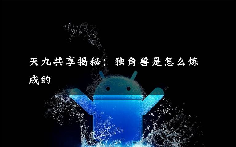 天九共享揭秘：独角兽是怎么炼成的文章配图