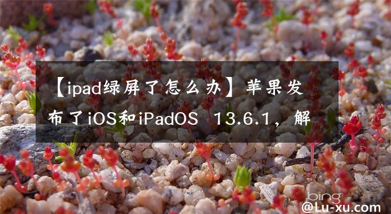【ipad绿屏了怎么办】苹果发布了iOS和iPadOS  13.6.1，解决了存储和绿色屏幕问题