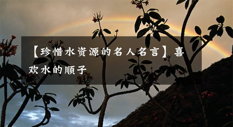 【珍惜水资源的名人名言】喜欢水的顺子文章配图