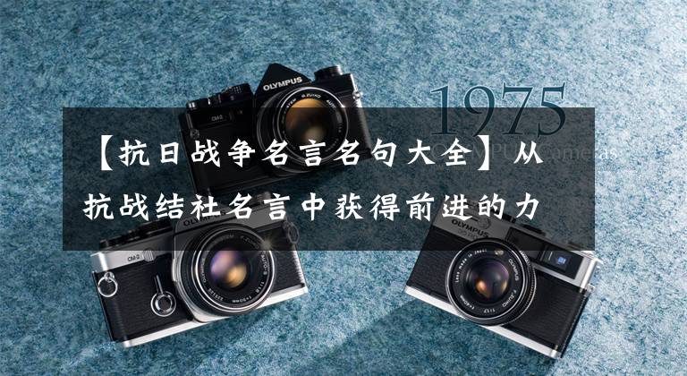 【抗日战争名言名句大全】从抗战结社名言中获得前进的力量