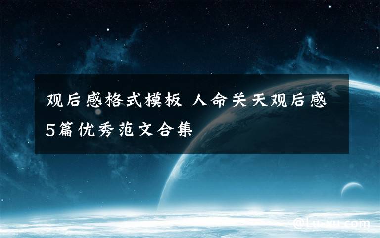 观后感格式模板 人命关天观后感5篇优秀范文合集文章配图